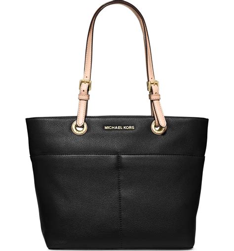 michael michael kors bedford top zip leather pocket tote|Michael Kors bedford medium tote.